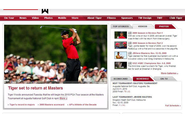 タイガー・ウッズが離婚！公式サイトで発表 画像