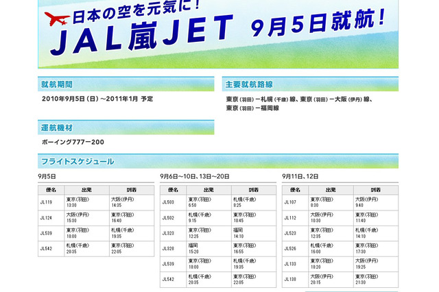 JAL、特別塗装機「JAL嵐JET」を国内線に！5日から就航開始!! 画像