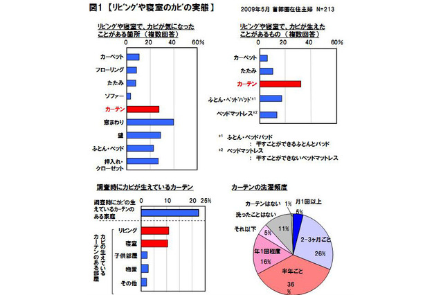 約3割が「リビングや寝室のカーテンにカビ」の経験あり 画像