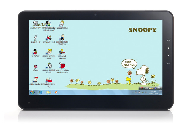 バンダイ、スヌーピーのデザインがあふれるWindows 7搭載タブレット 画像