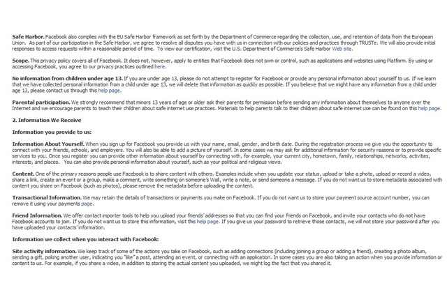 “合衆国憲法より長い”Facebookのプライバシー・ポリシーがより読みやすく改訂 画像