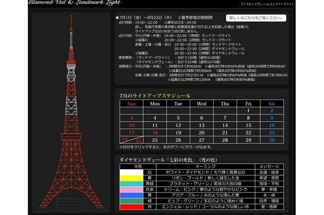 東京タワーも節電型ライトアップに! 画像