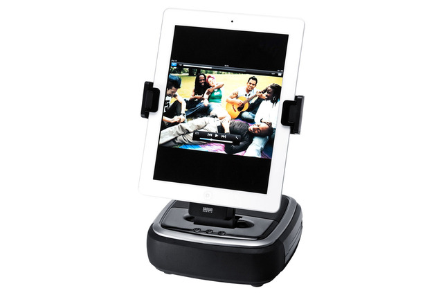 充電とYouTubeなどの視聴が同時にできるサブウーハー搭載iPad/iPad 2対応スピーカー 画像