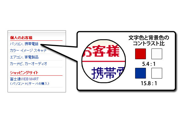富士通、サイトトップページをWeb・アクセシビリティの新規格へ対応 画像