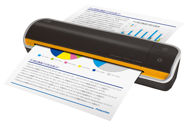 プリンストン、PCなしで文書・写真・名刺などをスキャンできるバッテリ内蔵スキャナ 画像