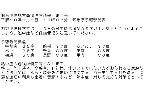 猛暑続き！10日も全国5ヵ所で最高気温37度の予想 画像