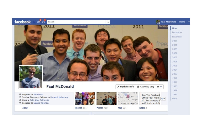 Facebook、新プロフィール「タイムライン」が一般公開……“自分の歴史”を見せることが可能 画像