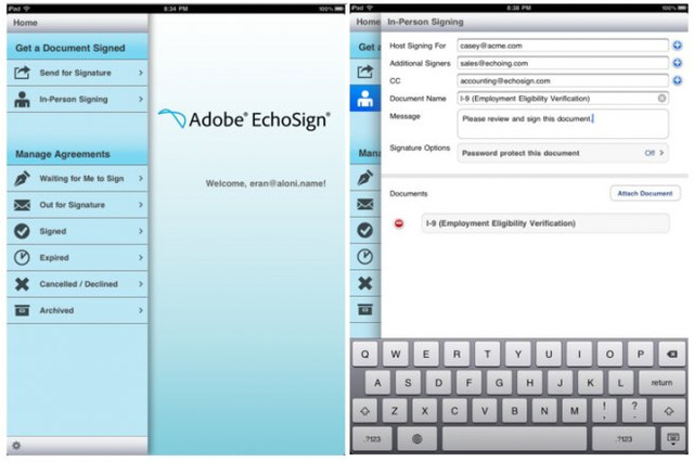 iOSデバイスで電子署名できる「EchoSign」……iOS向けにアドビが配信 画像