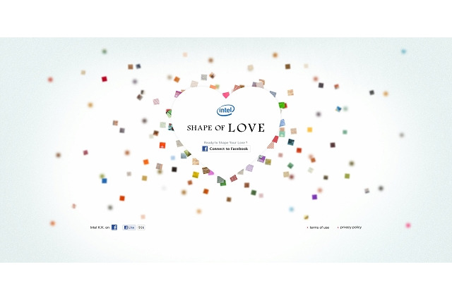 インテル、世界に1つだけのハート形を作るソーシャルメディア・プロジェクト「SHAPE OF LOVE」開始 画像
