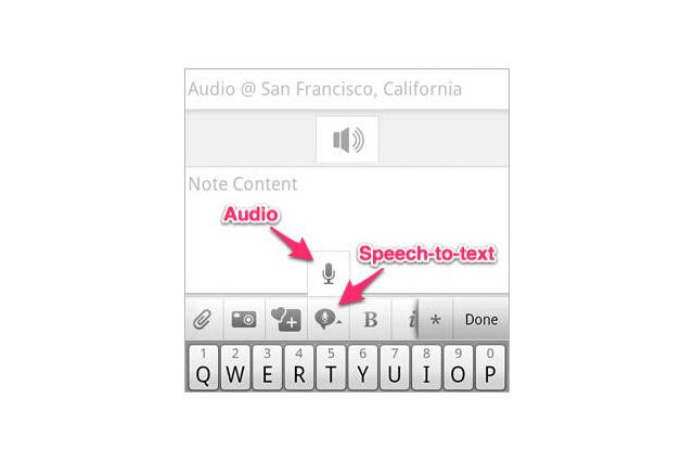 音声入力に対応! EvernoteのAndroid用アプリがアップデート 画像