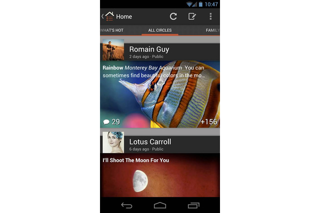 Android版のGoogle+アプリがアップデート、iPhone版に続く大幅刷新 画像