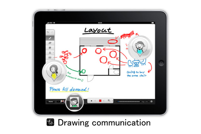 コクヨ、チームで描くiPad向け無料アプリ「te.to.te（テ．ト．テ）」配信 画像