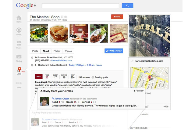 Google+とGoogleプレイスが統合、「Google+Local」としてスタート 画像