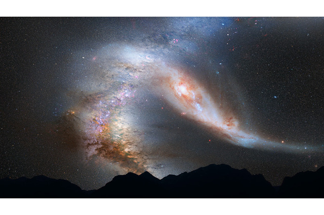 天の川銀河とアンドロメダの衝突は40億年後、ハッブルの観測で判明 画像