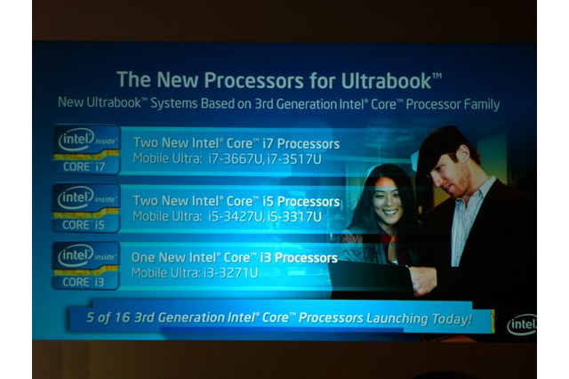 【COMPUTEX TAIPEI 2012 Vol.8】インテルがUltrabook向けの新CPUを発表、東芝らが搭載製品を出展 画像