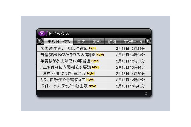 Yahoo!ニューストピックスを常時表示できるツール 画像