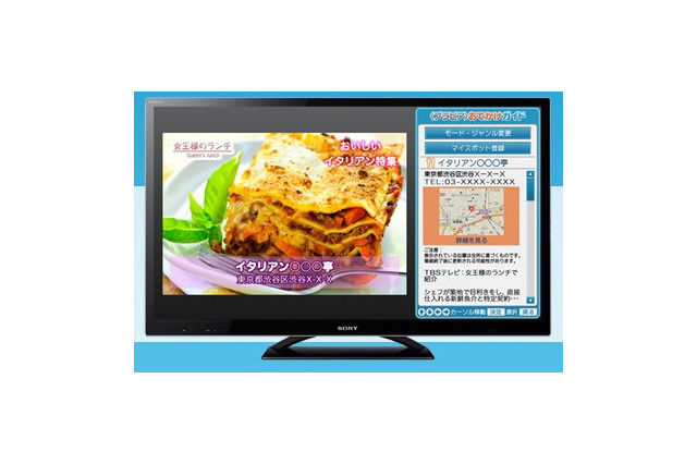 ソニー、番組で紹介された観光・グルメ情報をテレビで検索・登録可能……スマホとも連携 画像