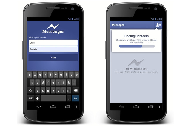 Android版「Facebookメッセンジャー」アプリ、アカウントなしでも利用可能に 画像