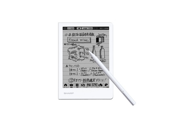シャープ、画面に手書きをしてデジタル保存できる6型液晶「電子ノート」 画像
