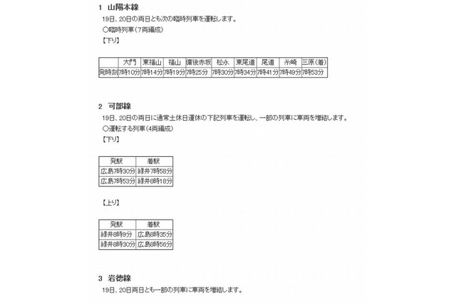 【センター試験2013】JR西日本 、広島などで臨時列車を運行 画像