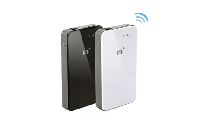 無線LAN対応、アクセスポイントにもなるコンパクト外付けHDD「Air Bank」……スマホからもデータ転送可能 画像