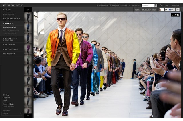 バーバリー2013年秋冬メンズコレクションがストリーミング配信。日本時間1月13日00:30より 画像