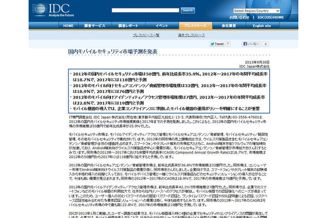 2012年の国内モバイルセキュリティ市場の市場規模は50億円 画像