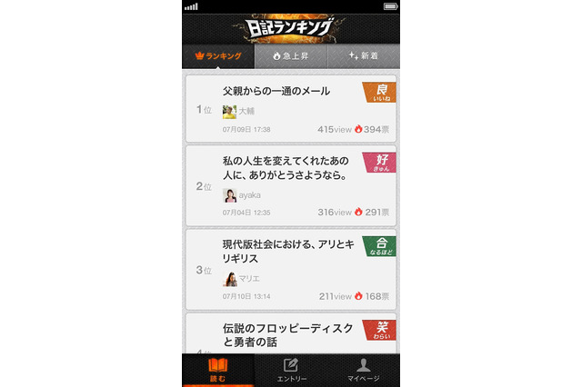 mixi、コミュニティ・メッセージ・日記ランキングに特化したアプリ3本を同時公開 画像