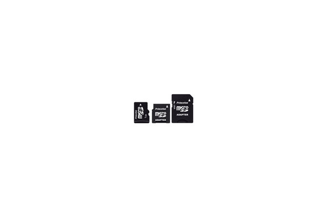 プリンストン、SDメモリーカード/miniSDカード変換アダプタ付属のmicroSDカード2GBモデル 画像