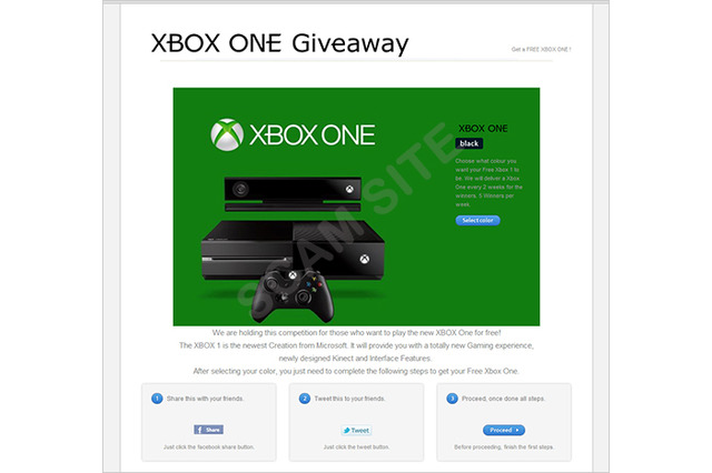 「PlayStaion 4」「Xbox One」の発売に便乗したアンケート詐欺 画像