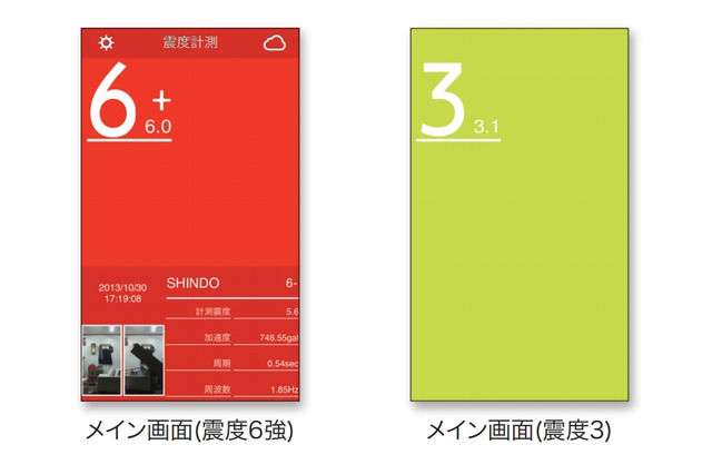 その場で震度を計測できるiOSアプリ「i震度」公開 画像