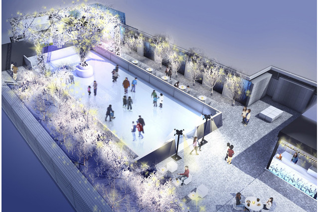 松屋銀座、百貨店初屋上スケートリンク設置 画像