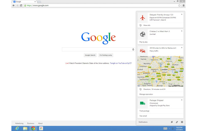 Google Nowがデスクトップ版Chromeで使用可能に 画像