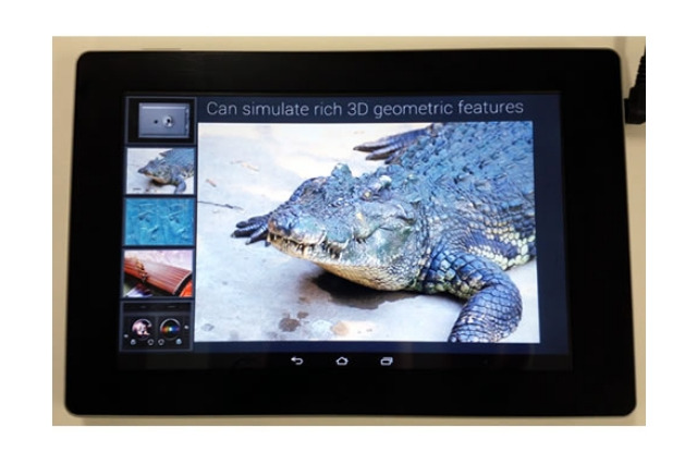 【MWC 2014 Vol.34】富士通、触感が得られるタブレットを試作……タッチパネル+超音波振動 画像