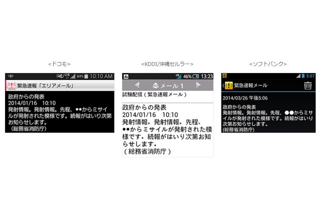 Jアラートの弾道ミサイル情報、携帯電話向け緊急速報メールで配信開始 画像