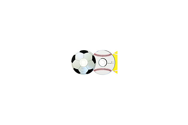 リコー、野球やサッカーなどのボールをかたどった数量限定DVD+RWディスク 画像