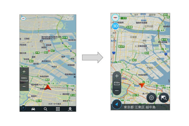 新たに音声認識に対応、ナビアプリ「いつもNAVI ドライブ」がバージョンアップ 画像