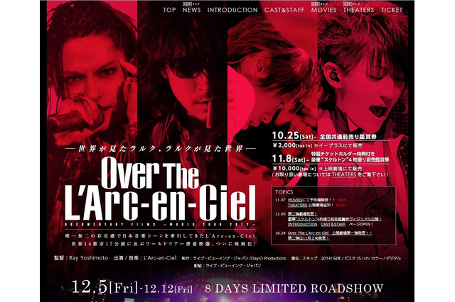 ラルクの大規模ワールドツアーに密着!映画『Over The L'Arc-en-Ciel』予告編(動画) 画像