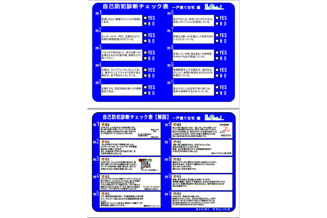 年末年始の防犯対策には愛知県警の自己防犯診断チェック表を! 画像