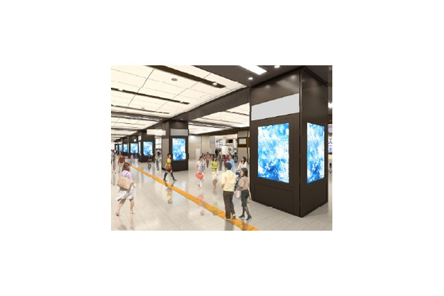 阪急梅田駅、4K対応84インチのデジタルサイネージを24面新設 画像