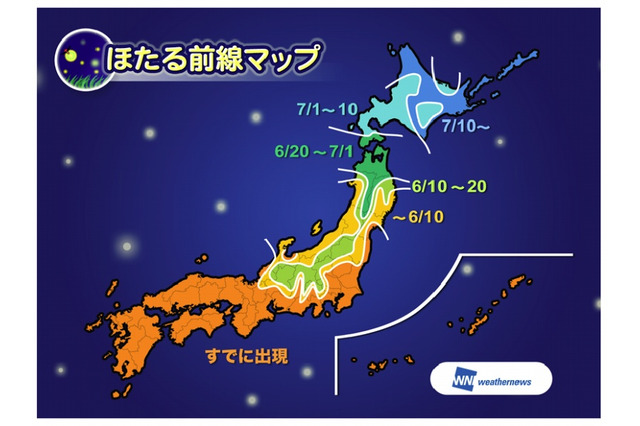ホタルの見頃、全国的にピーク……関東南部は今週末が観賞チャンス 画像