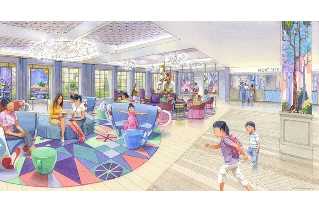 新たなディズニーホテルが来年6月に誕生、パークの装飾を施した館内に 画像