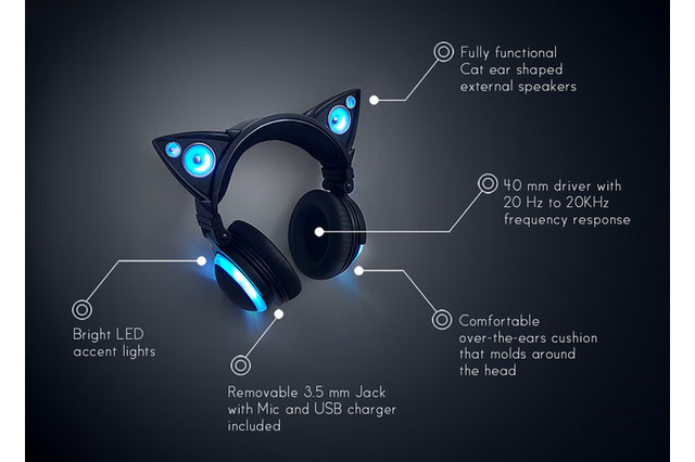 ネコ耳ヘッドホンのプロトタイプが登場 画像