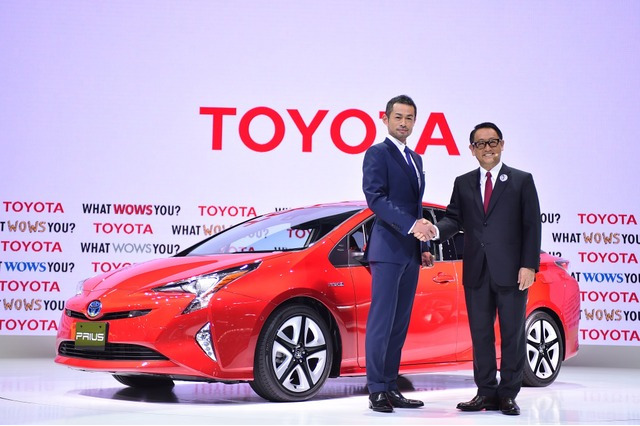 【東京モーターショー2015】イチローがサプライズ登場! トヨタ豊田社長と共演 画像