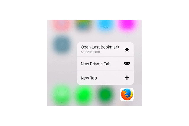 iOS版Firefox、バージョンアップで「3D Touch」に対応 画像