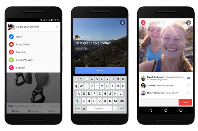 Facebookのライブ動画配信、Android端末からも利用可能に 画像