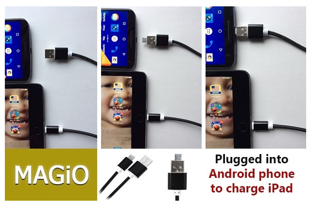 両刀使いも1本で！iPhoneとAndroidの両方で接続できる充電ケーブル「MAGIO」 画像
