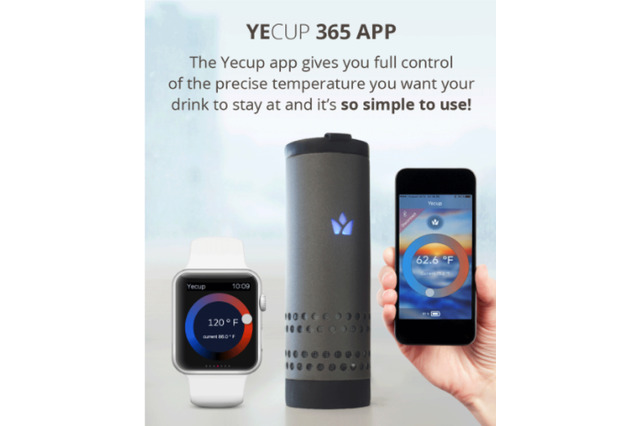 これは画期的! スマホで10度から70度まで温度調整できるタンブラー「Yecup 365」 画像