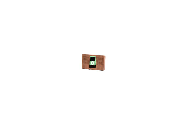 天然木を使用したフラットデザインのiPod用スピーカー 画像