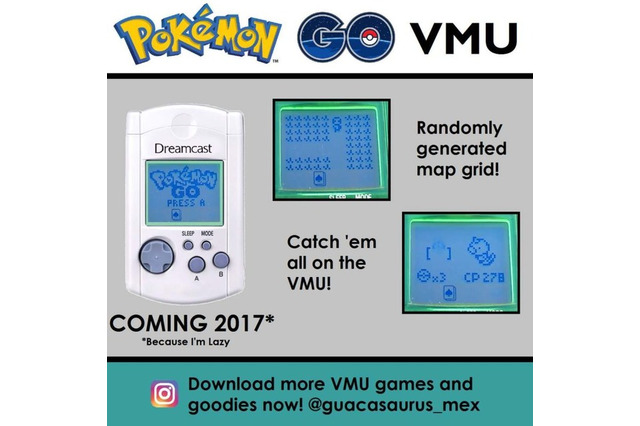 「ポケモンGO」をドリキャス「ビジュアルメモリ」に強引に移植した強者現る! 画像